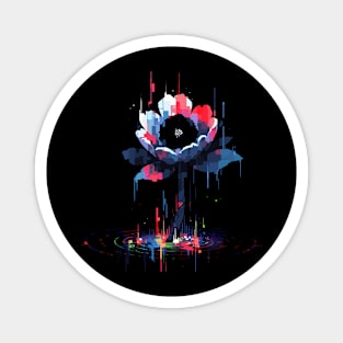 glitch flower - sci fi style Magnet